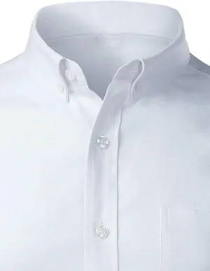 Men's Cotton Dress Shirts Casual Button Down Slim Fit Shirt Long Sleeve Formal Business Tops