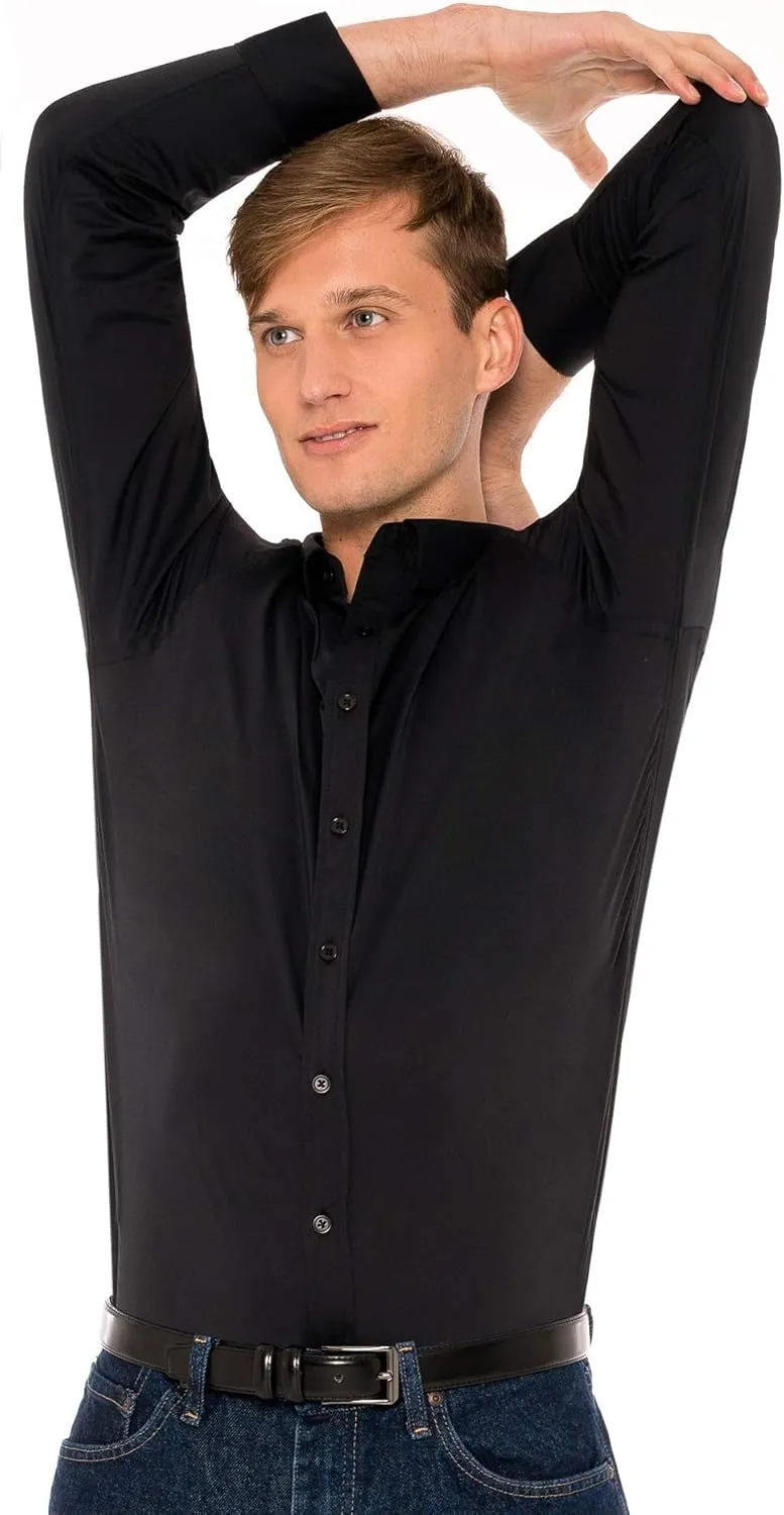 Mens Dry Fit Button Down Dress Shirts - Performance Slim Fit Shirts for Men
