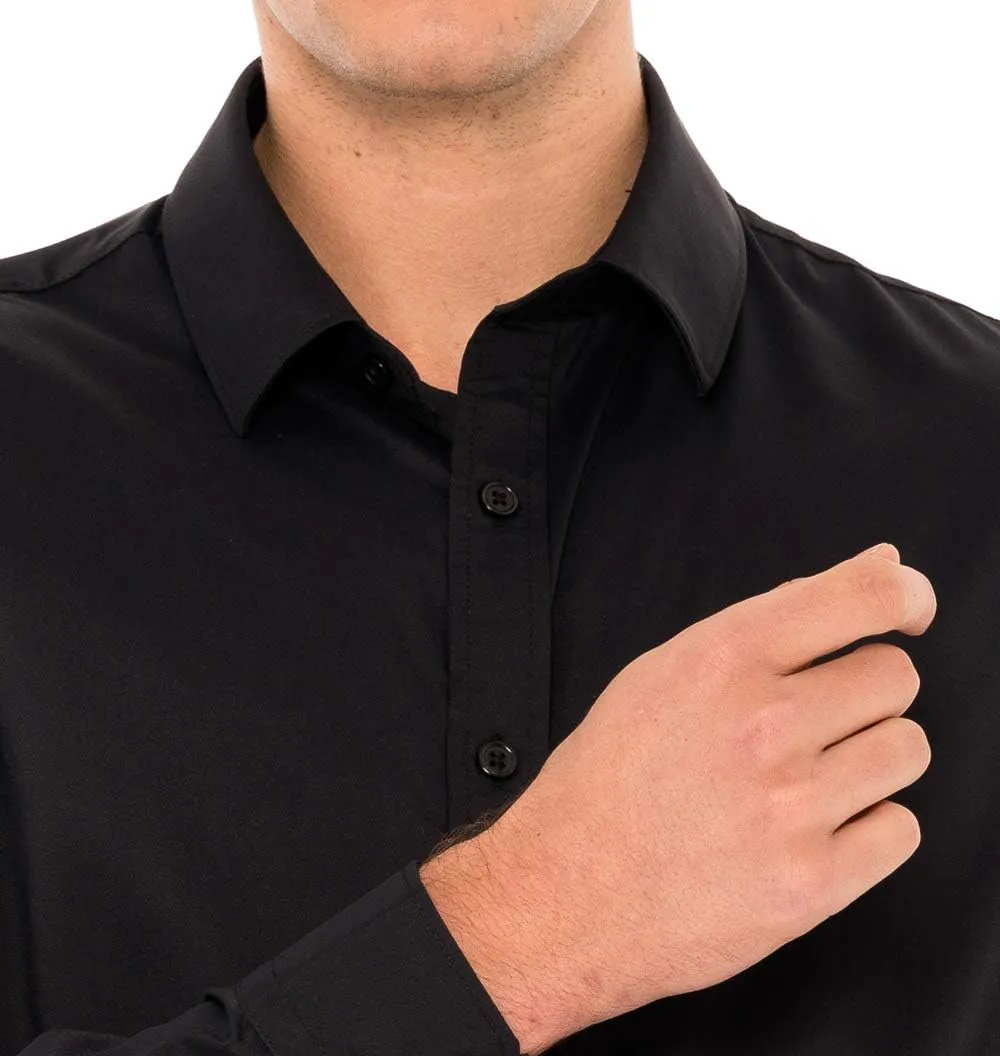 Mens Dry Fit Button Down Dress Shirts - Performance Slim Fit Shirts for Men