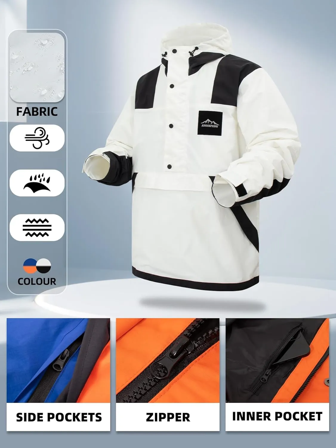 Mens Hiking Outdoor Recreation Softshell Jackets Waterproof Lightweight Jacket Rain Hood Windbreakers Raincoats