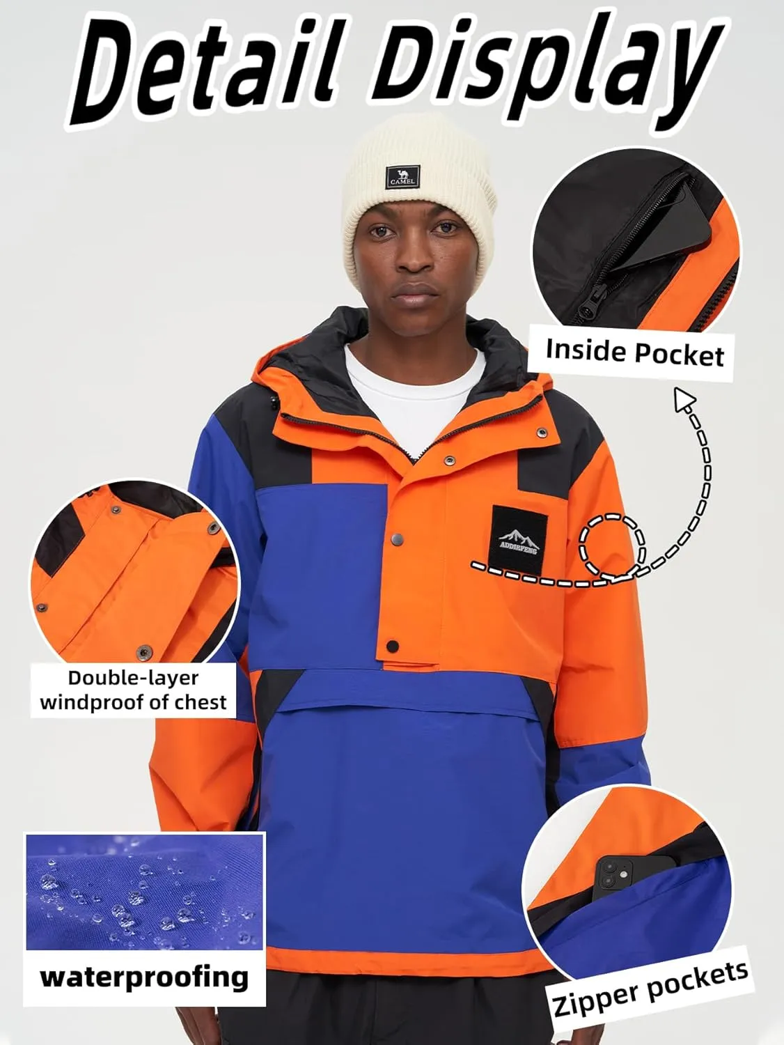 Mens Hiking Outdoor Recreation Softshell Jackets Waterproof Lightweight Jacket Rain Hood Windbreakers Raincoats