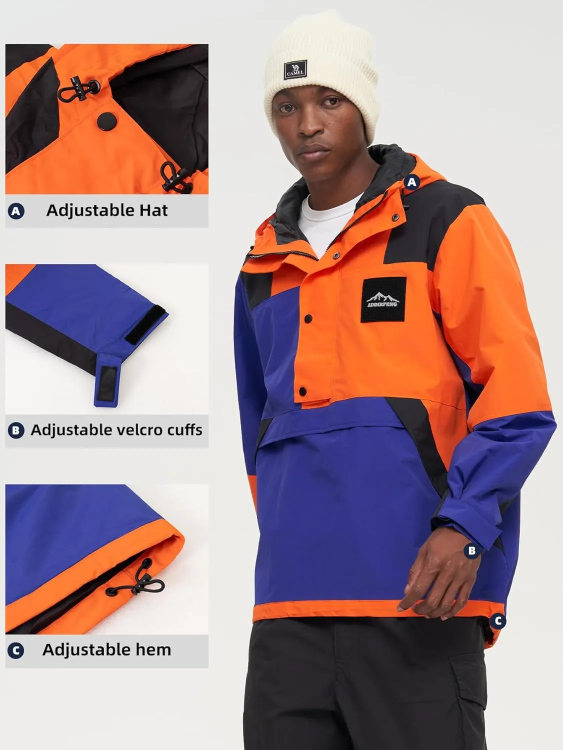 Mens Hiking Outdoor Recreation Softshell Jackets Waterproof Lightweight Jacket Rain Hood Windbreakers Raincoats