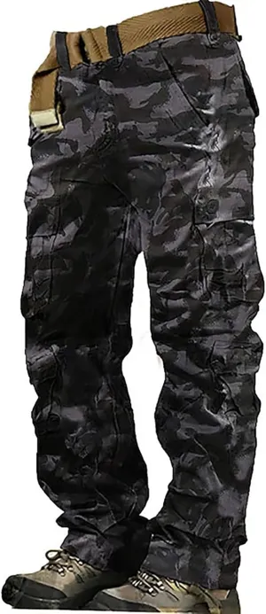 Mens Hiking Pants Cargo Trousers Hiking Pants 8 Pocket Plain Comfort Breathable Outdoor Daily Going Out Baggy Pants