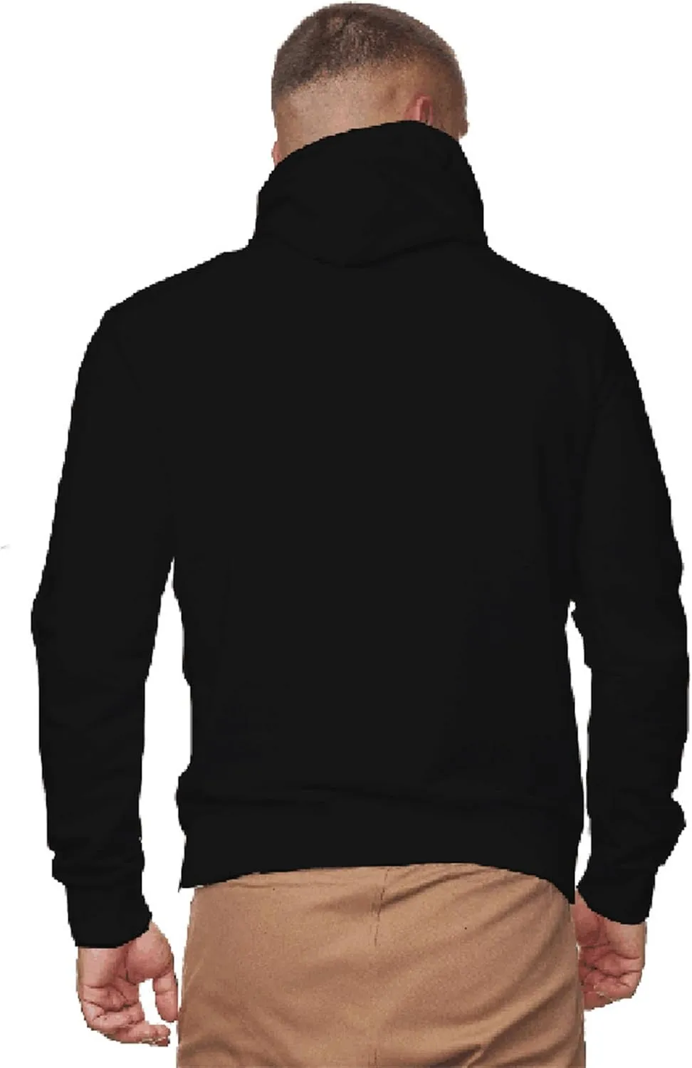 Men's Pullover Hoodies Winter Face Mask Hooded Sweatshirts Drawstring Long Sleeve Casual Warm Fleece Coat with Pockets
