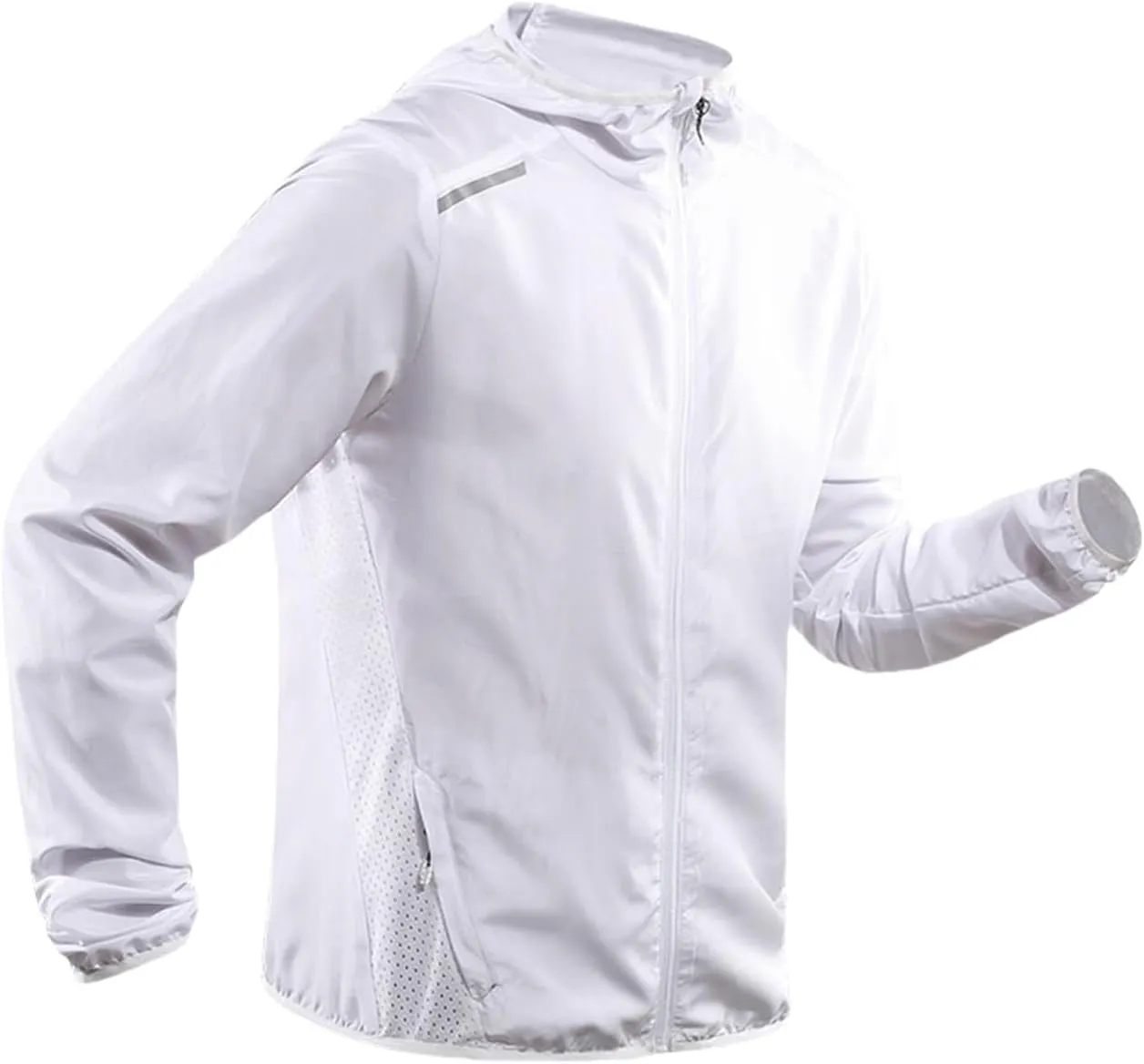 Men's Quick-Drying Jacket Lightweight Zip Ice Silk Sun Protection Hoodie Long Sleeve Sun Shirts Hiking Windbreaker