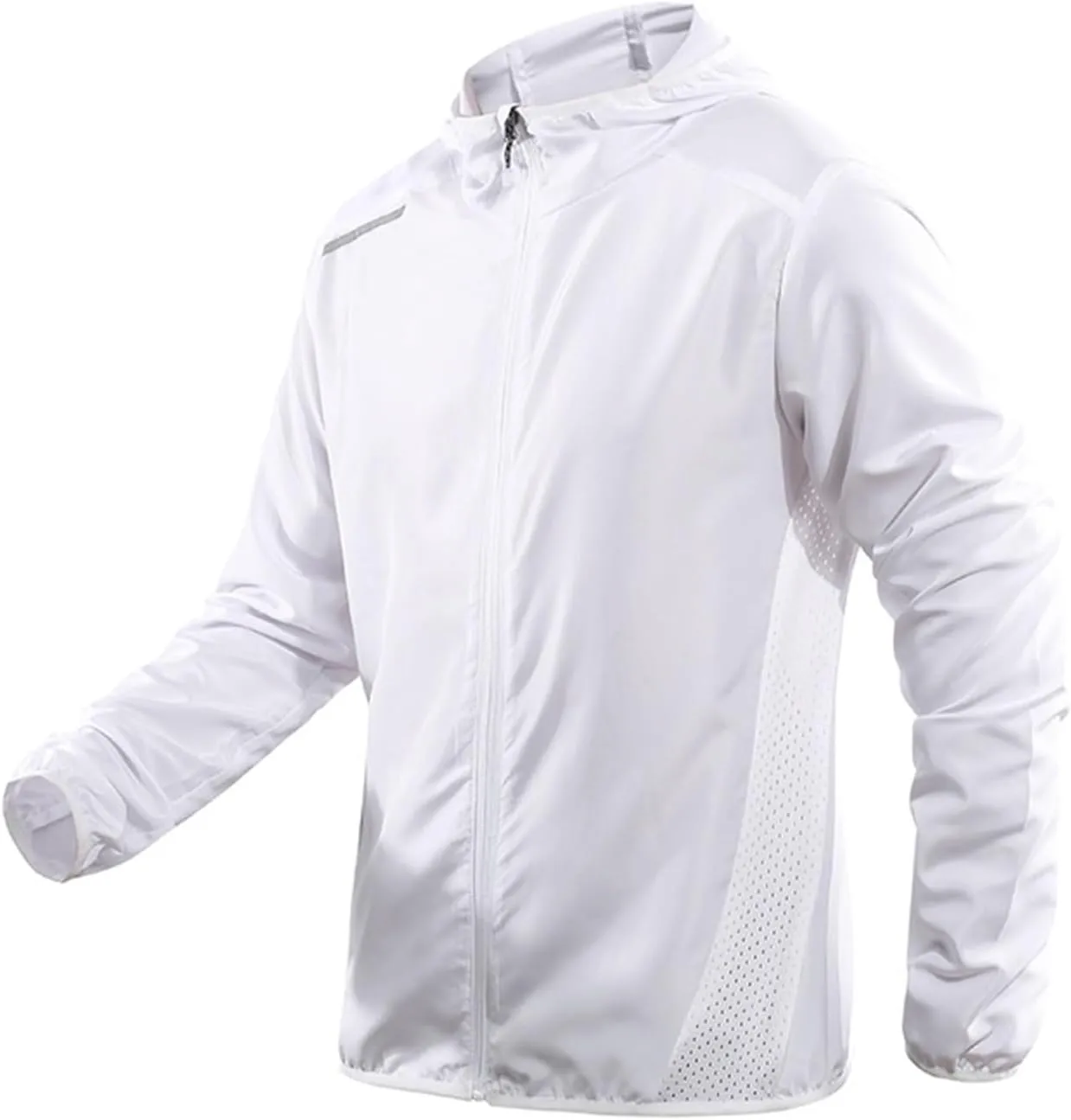 Men's Quick-Drying Jacket Lightweight Zip Ice Silk Sun Protection Hoodie Long Sleeve Sun Shirts Hiking Windbreaker