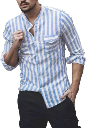 Mens Shirts Men's Casual Fashion Long Sleeve Dress Shirt Button Down Shirts Regular-Fit Slim-fit Work Shirt