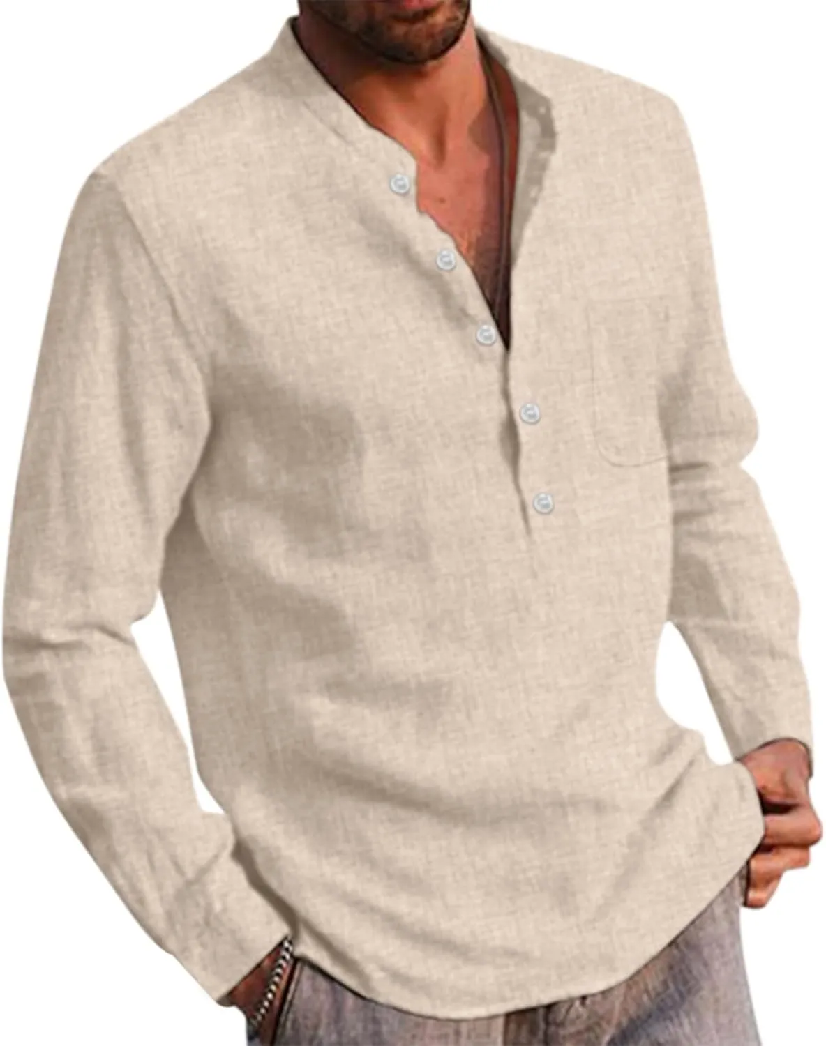 Mens Shirts Men'shirts Regular-Fit STwo-Pocket Flannel Shirt Wrinkle Resistant Button Front Shirt Pullover Top