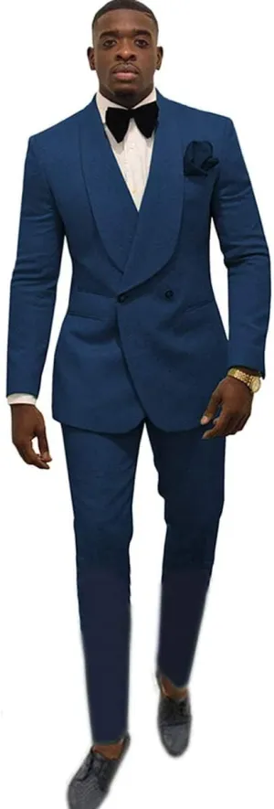 Mens Suit Jacquard Groom Tuxedos Shawl Lapel Suits Slim Fit 2 Pieces Two Buttons Jacket