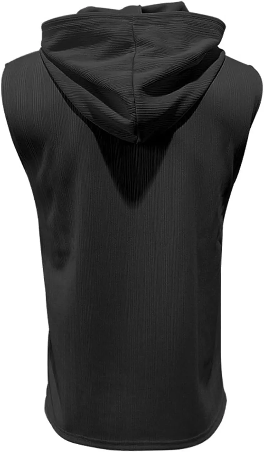 Men's Summer Sleeveless Hoodies Lace Up Hooded Tank Tops Solid Color Slim Fit Shirts Casual Workout Muscle Fit Tops