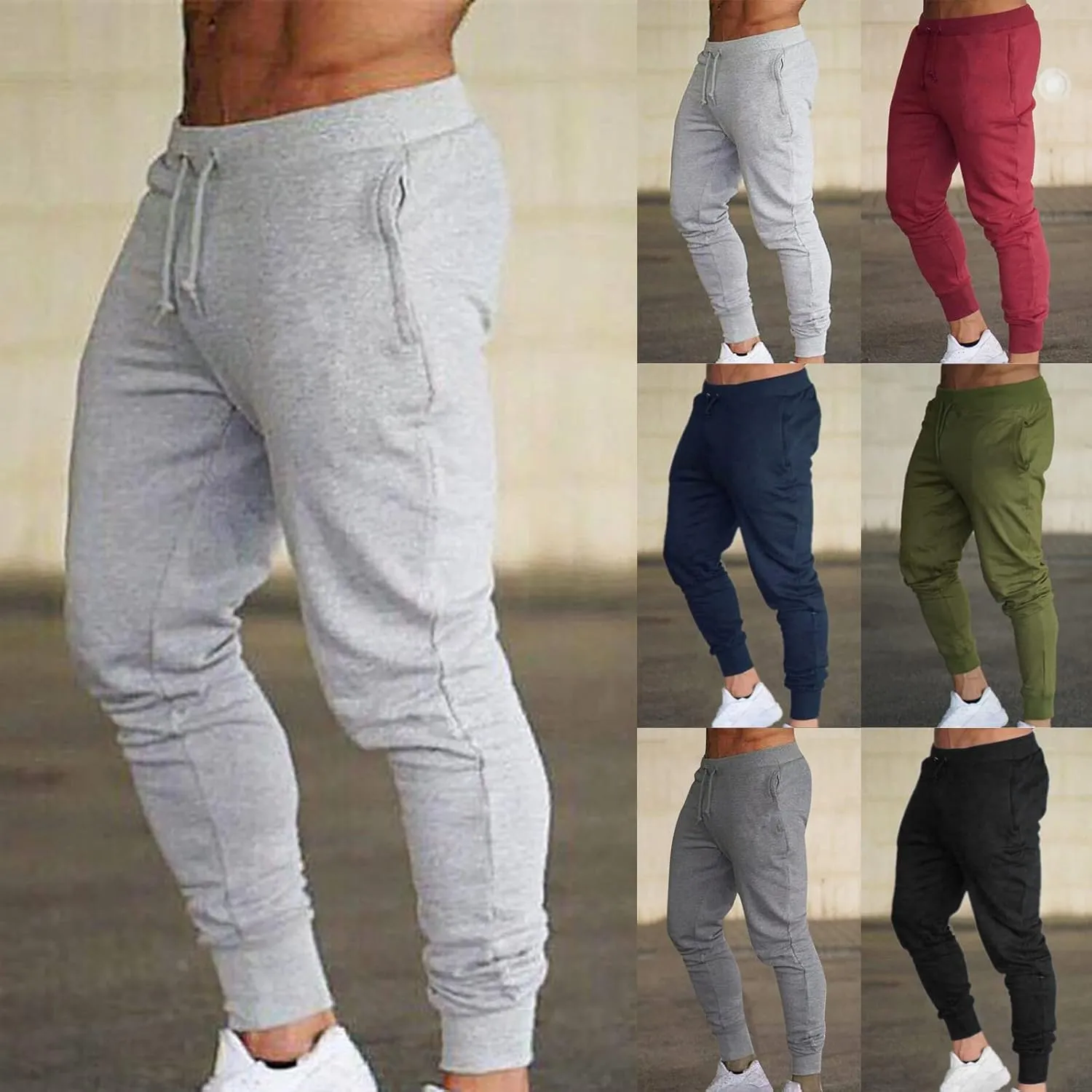 Mens Sweatpants Open Bottom Men's Sweatpants with Pockets Open Bottom Athletic Pants for Jogging Workout Gym Running