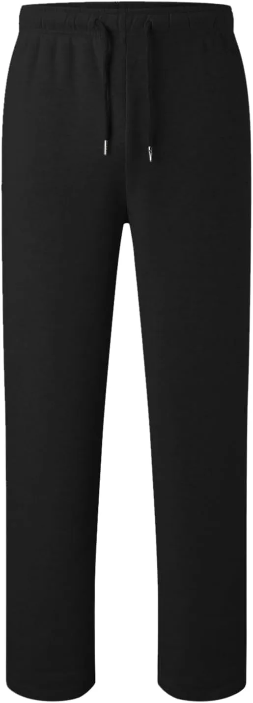 Mens Sweatpants Open Bottom Sweatpants for Men Loose Fit Men's Cotton Sweatpants Athletic Lounge Pants with Pockets 2024