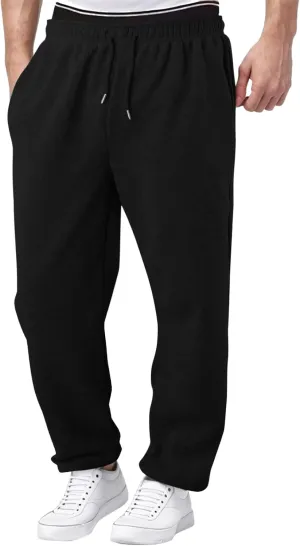 Mens Sweatpants Open Bottom Sweatpants for Men Loose Fit Men's Cotton Sweatpants Athletic Lounge Pants with Pockets 2024