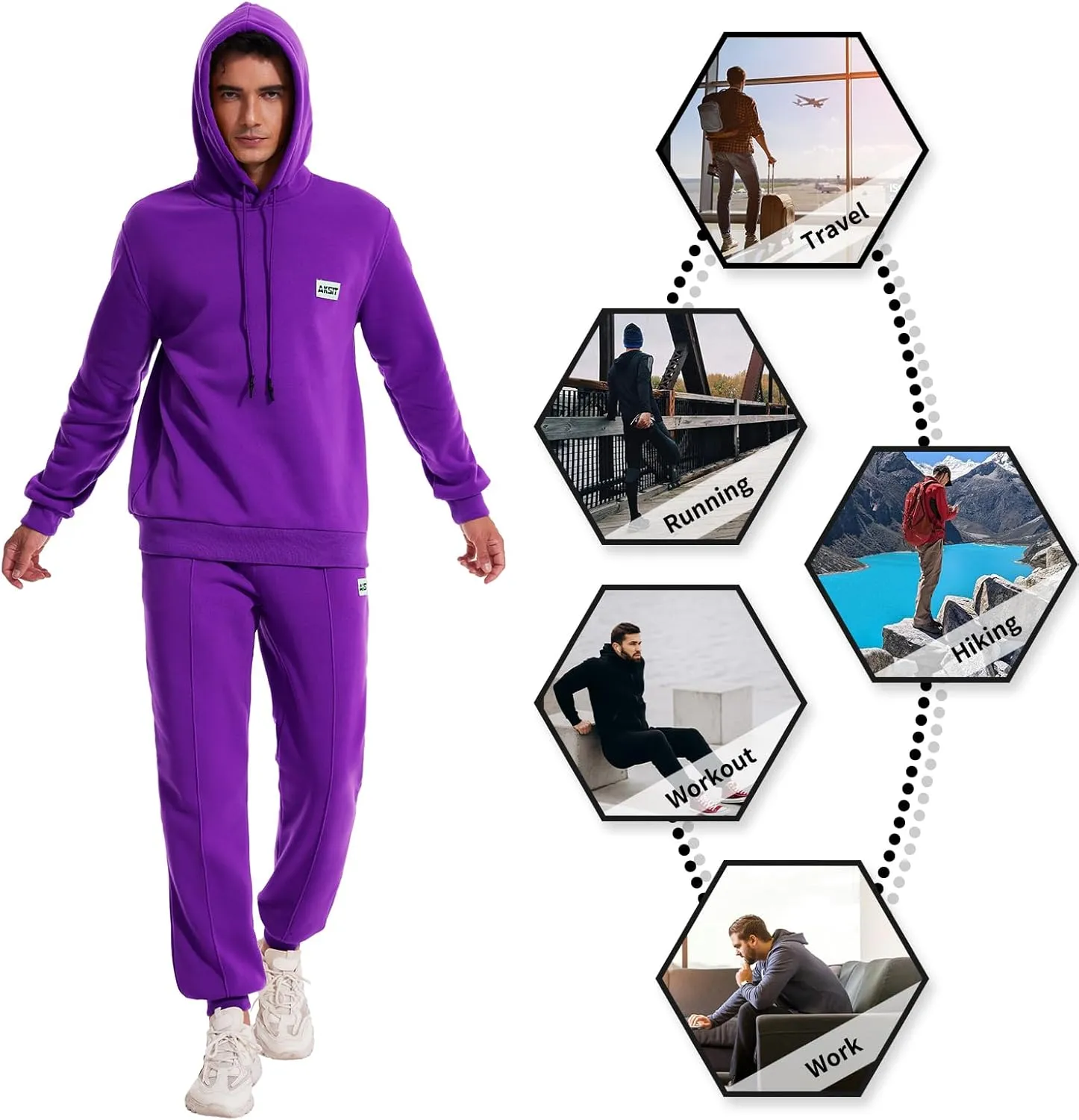 Men's Tracksuits Sweatsuit for Men Track Sweat Suits 2 Piece Hoodies and Jogger Sports Jogging Suits Set Outfits