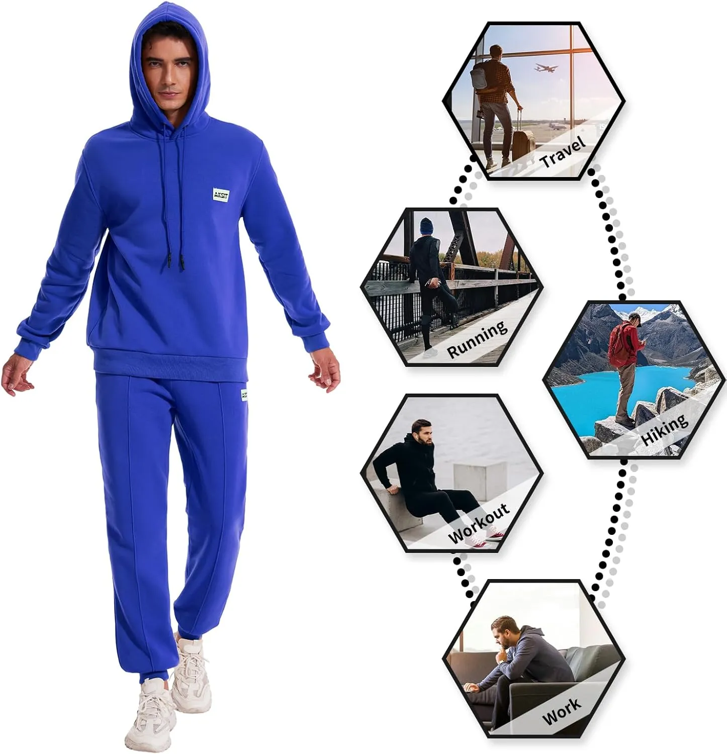 Men's Tracksuits Sweatsuit for Men Track Sweat Suits 2 Piece Hoodies and Jogger Sports Jogging Suits Set Outfits