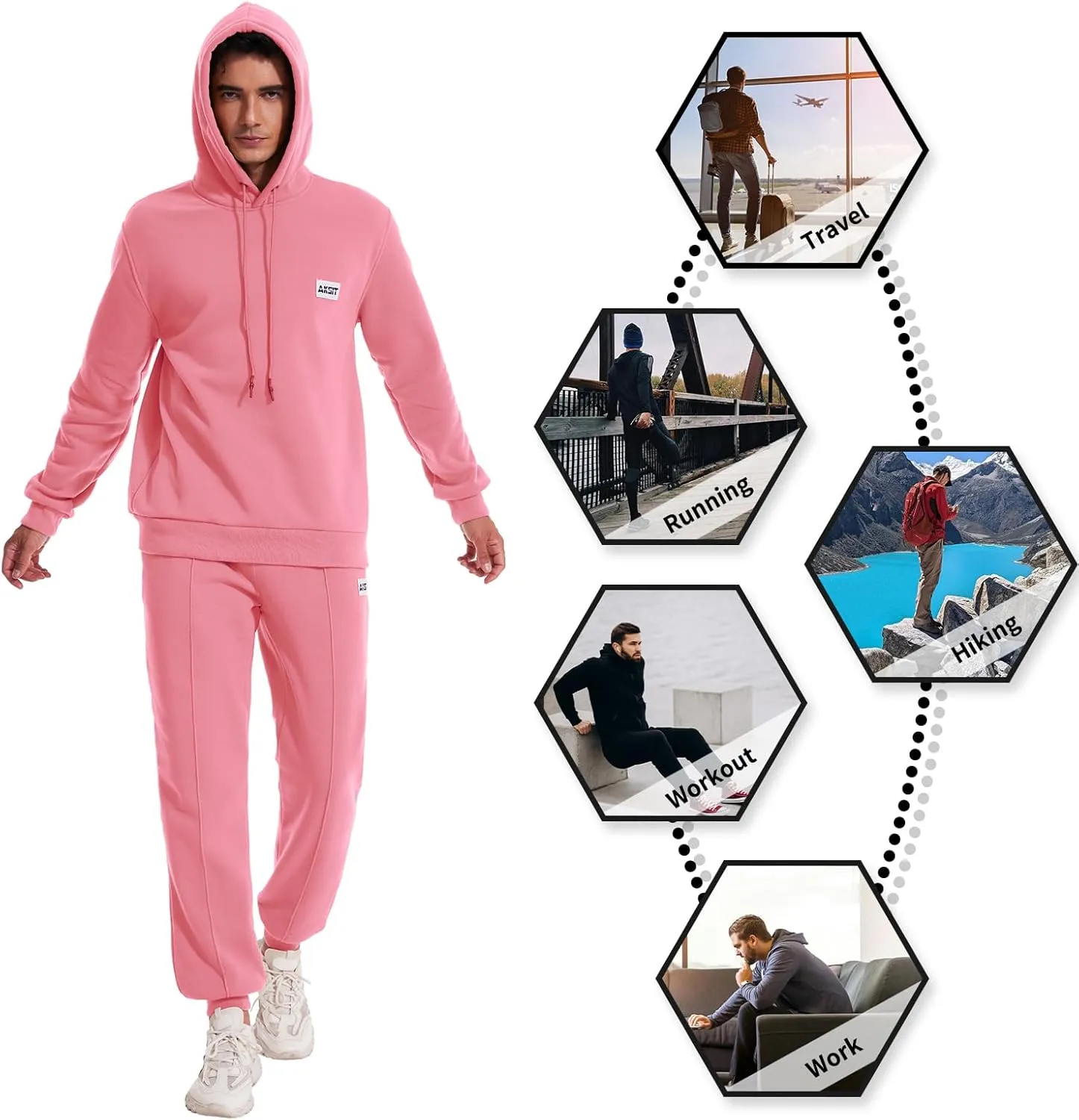 Men's Tracksuits Sweatsuit for Men Track Sweat Suits 2 Piece Hoodies and Jogger Sports Jogging Suits Set Outfits