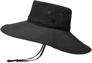 Mens Wide Brim Bucket Hats Foldable Cotton Fisherman Cap with String Solid Colors Summer Travel Sun Hats