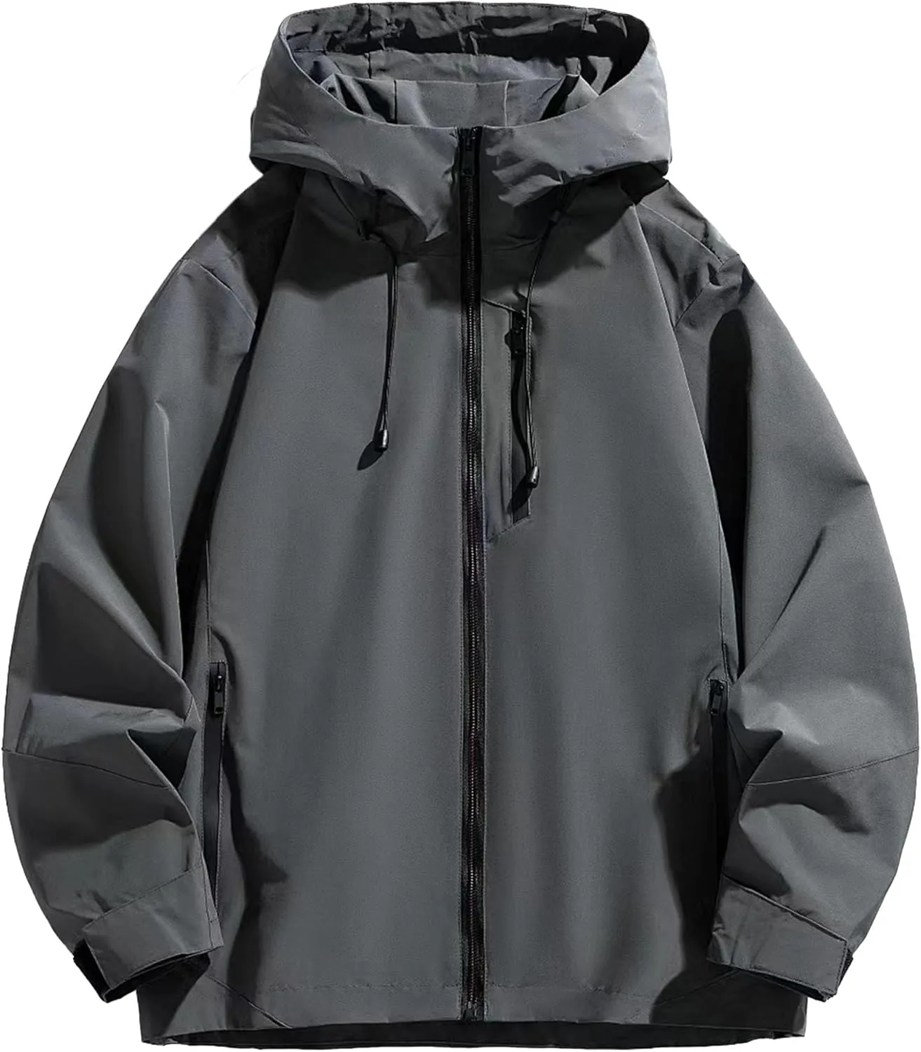 Men's Windbreaker Jacket Lightweight Water-Resistant Windbreakers Outdoor Waterproof Hooded Classic Cycling