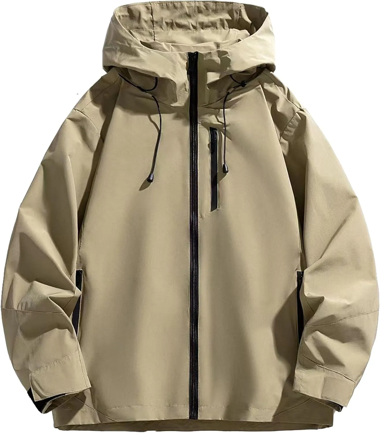 Men's Windbreaker Jacket Lightweight Water-Resistant Windbreakers Outdoor Waterproof Hooded Classic Cycling