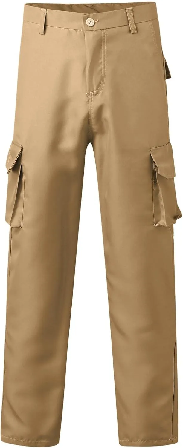 Men's Workout Athletic Golf Jogging Pants with Pockets Elastic Waist Button Lightweight Running Hiking Pants for Men