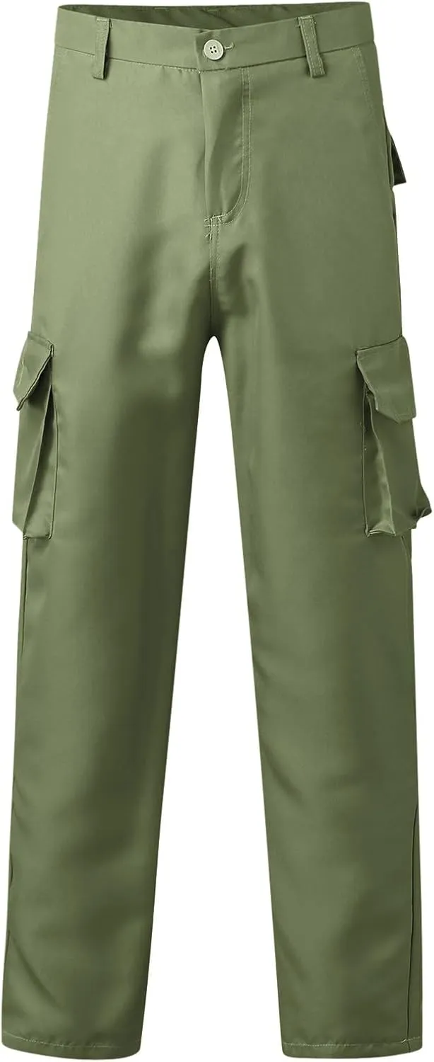 Men's Workout Athletic Golf Jogging Pants with Pockets Elastic Waist Button Lightweight Running Hiking Pants for Men