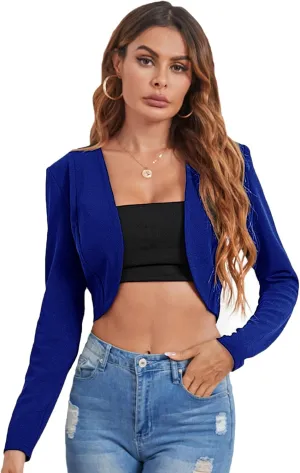 Milumia Business Casual Blazers for Women Open Front Crop Lightweight Jacket Shrug Outwear