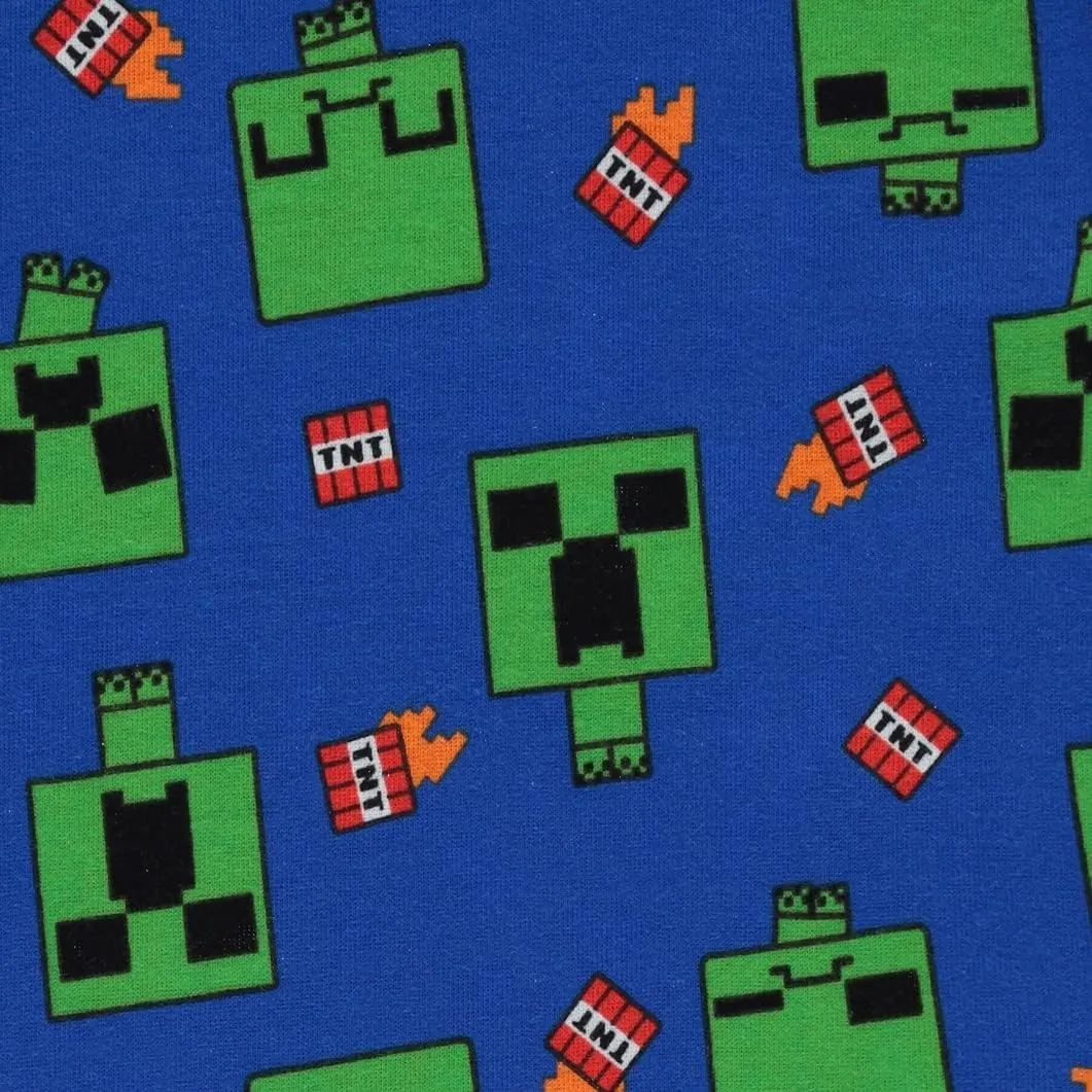 Minecraft Mojang Boys Pajamas Set - 4 Piece Short Sleeve Pajamas Set Creeper Pajamas