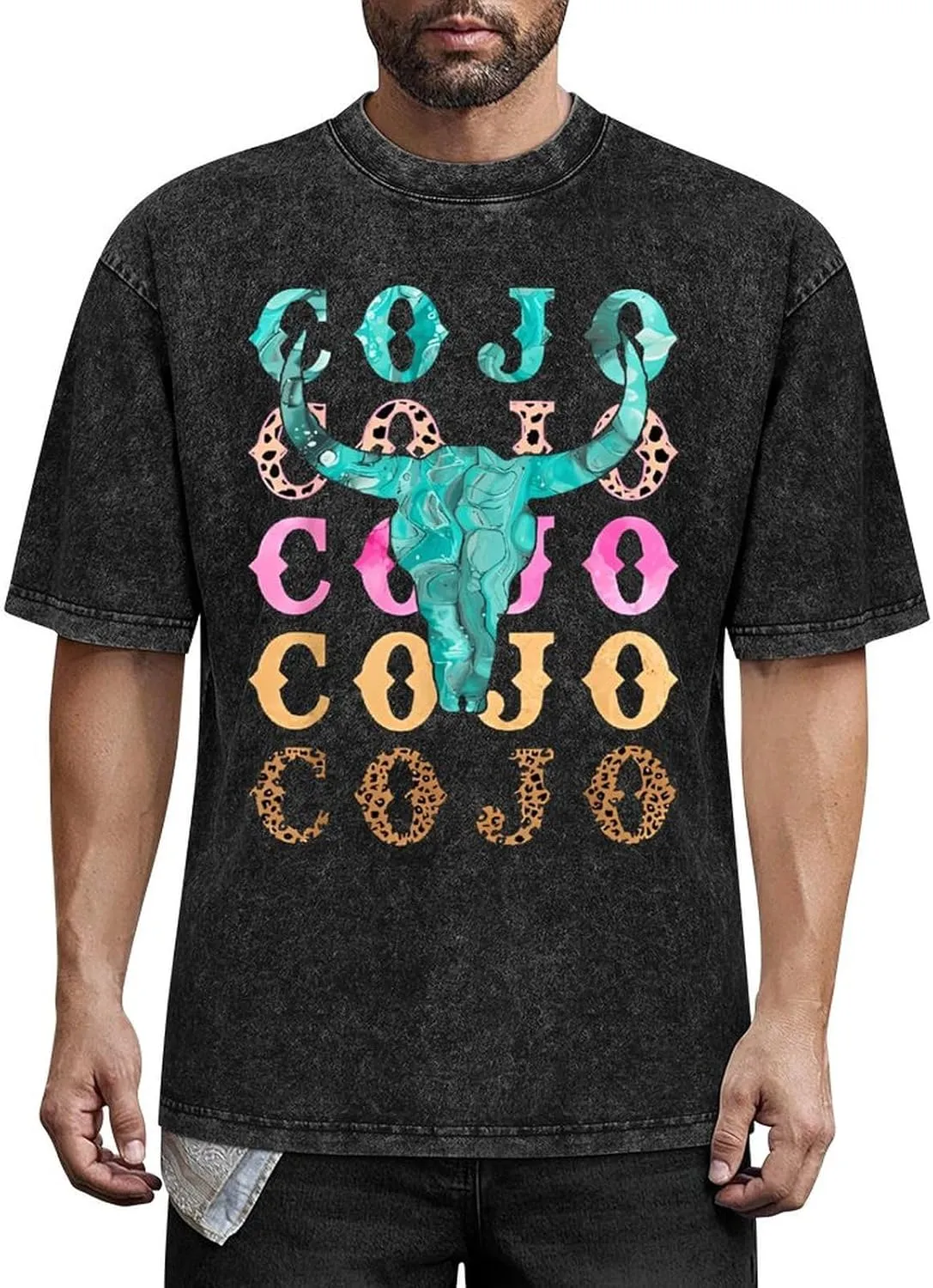 Moisture-Wicking Vintage Oversized Cotton T-Shirt Edgy Shirt Crew Neck Tees