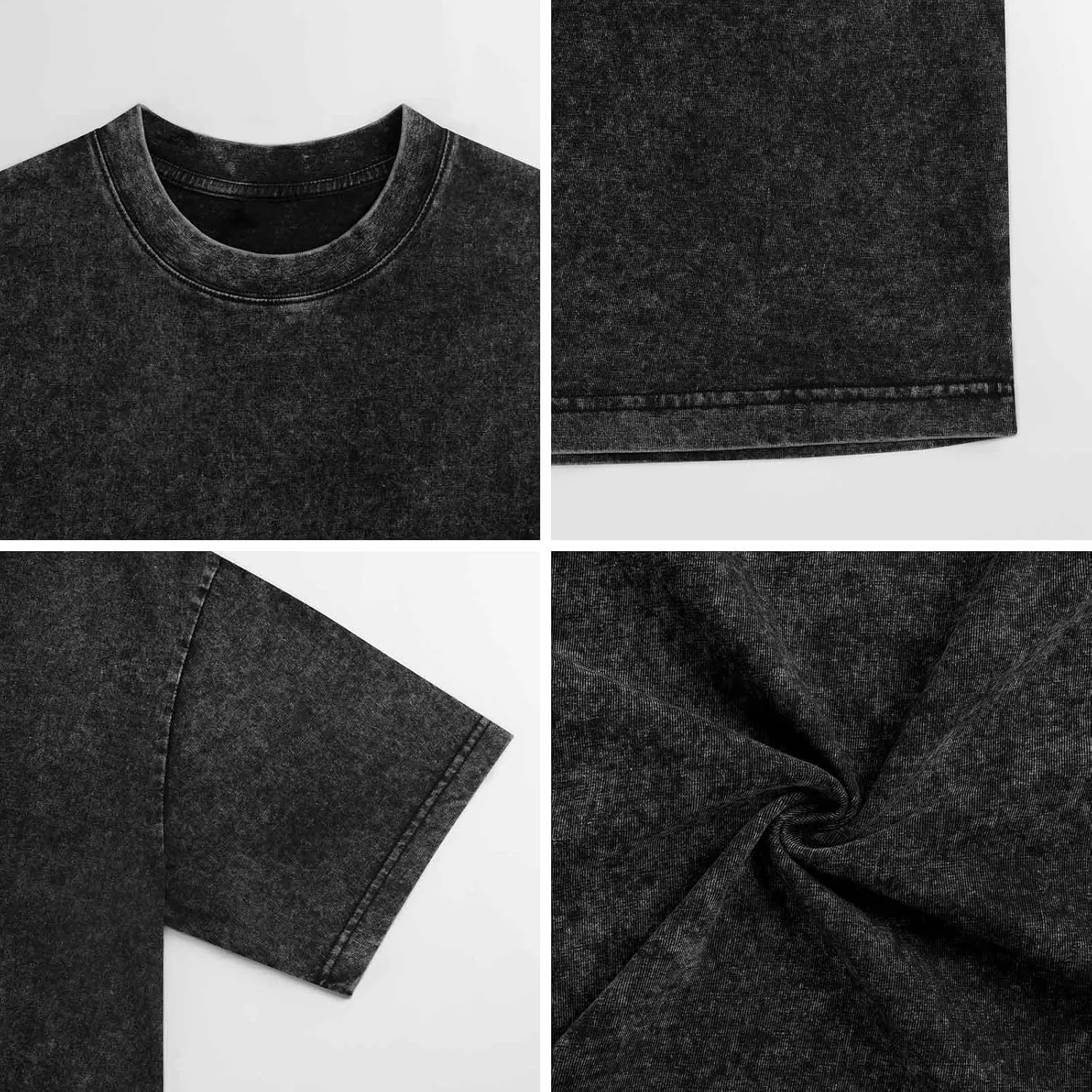 Moisture-Wicking Vintage Oversized Cotton T-Shirt Edgy Shirt Crew Neck Tees