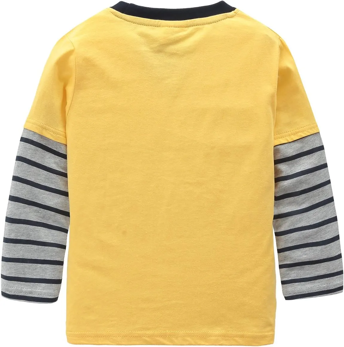 Moon Tree Boys Cotton Long Sleeve T Shirts Cartoon Shirt Crew Neck Tees Excavator 2 Pack