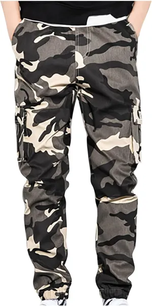 Muscularfit Camo Pants Men 2023 Regular Big and Tall Multi Pockets Camouflage Cargo Pants Casual Loose Work Utility Trousers