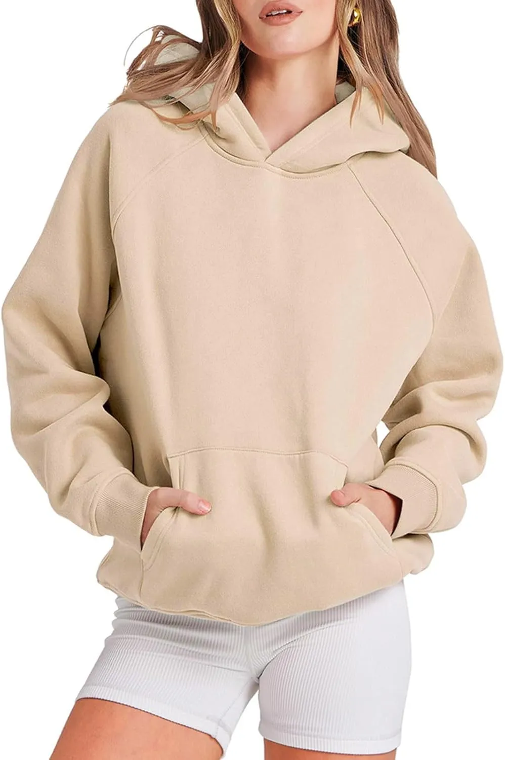 Oversized Hoodies for Women and Men Couples Fleece Basic Solid Hooded Sweatshirt Pullover Jackets