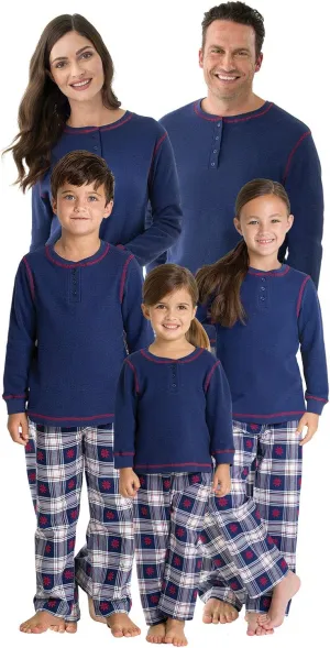 PajamaGram Christmas Pajamas For Family - Matching Family Pajamas Snowfall Plaid