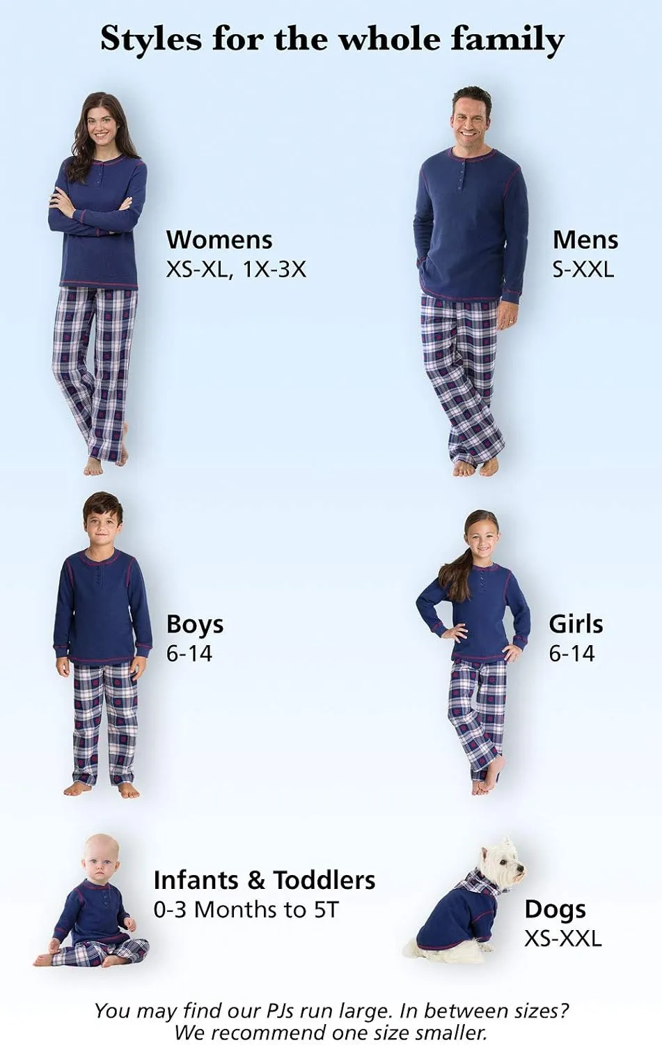 PajamaGram Christmas Pajamas For Family - Matching Family Pajamas Snowfall Plaid
