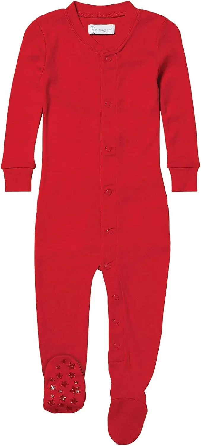 PajamaGram Christmas Pajamas For Kids - Toddler Christmas Pajamas, Red Dropseat
