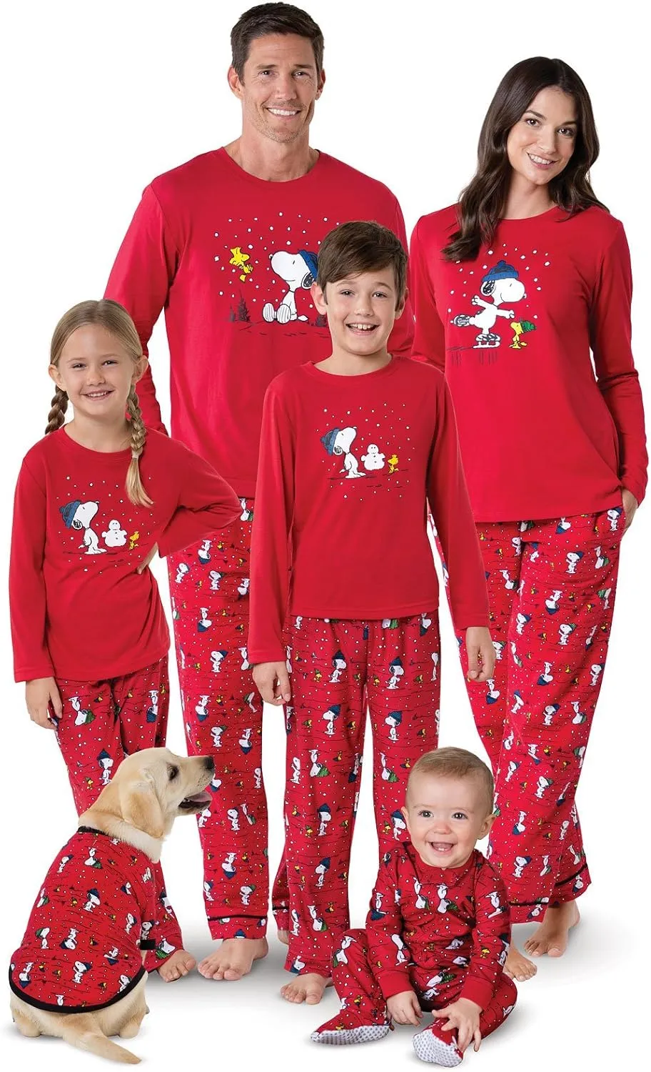 PajamaGram Family Pajamas Matching Sets - Snoopy Pajamas, Red