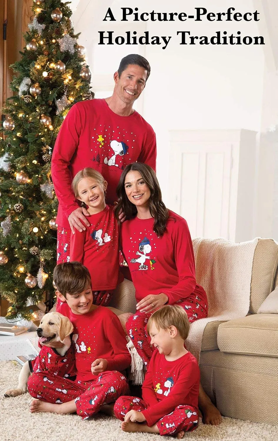 PajamaGram Family Pajamas Matching Sets - Snoopy Pajamas, Red