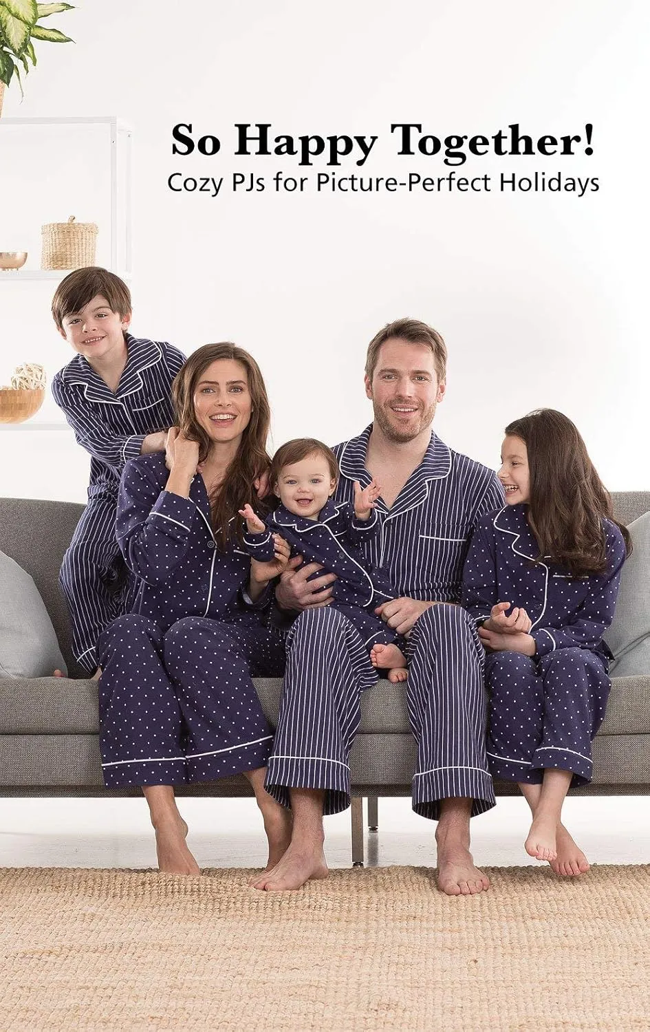 PajamaGram Family Pajamas Soft Cotton - Matching Pajamas, Burgundy & Navy Patterns