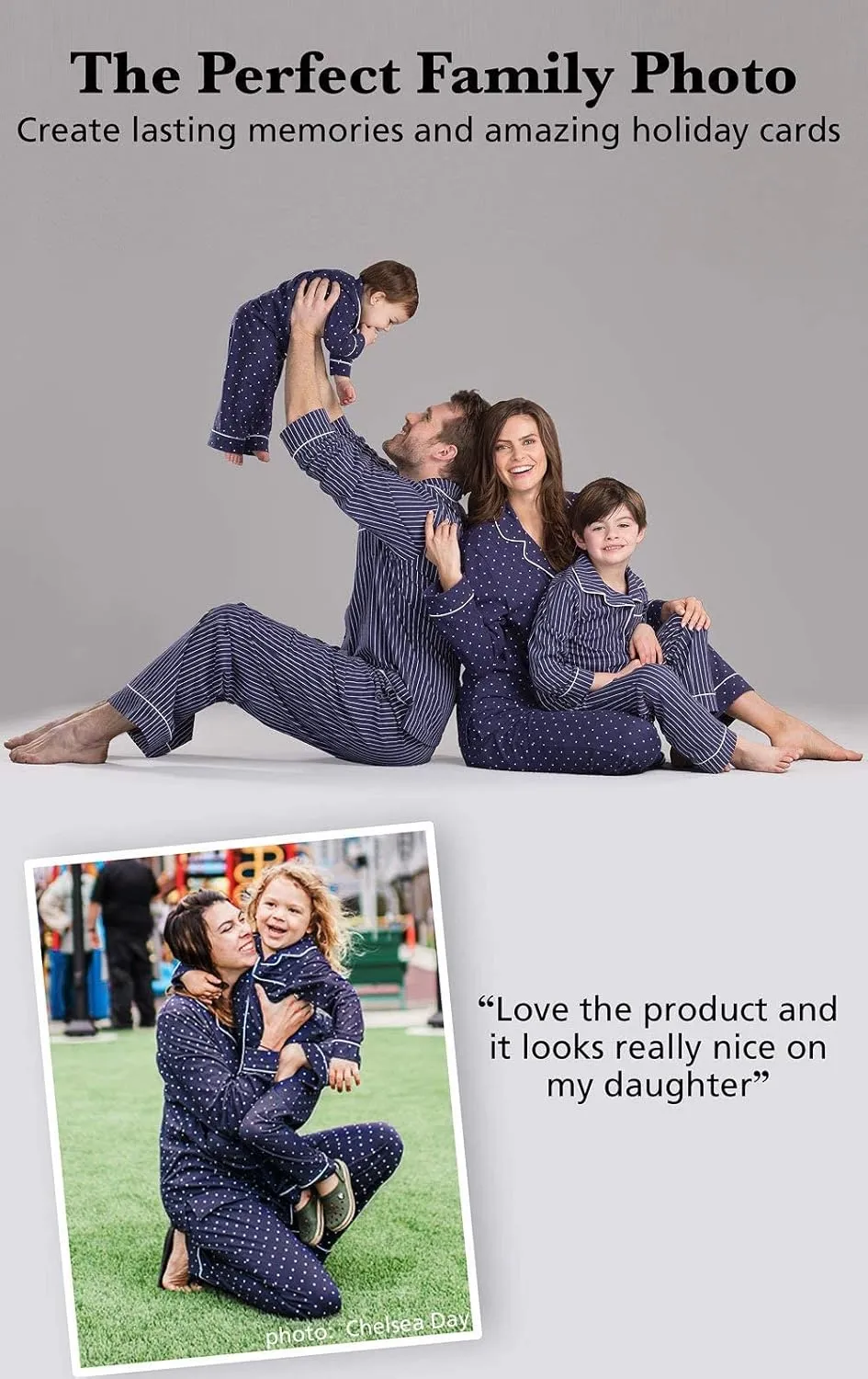 PajamaGram Family Pajamas Soft Cotton - Matching Pajamas, Burgundy & Navy Patterns