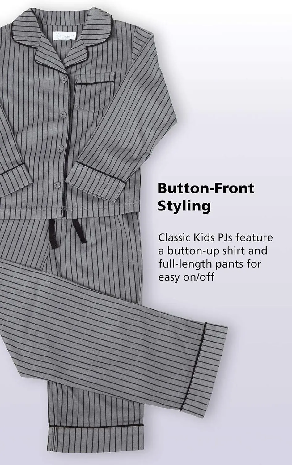 PajamaGram Pajamas for Kids - Kids Long Sleeve Button Down Pajamas with Pants