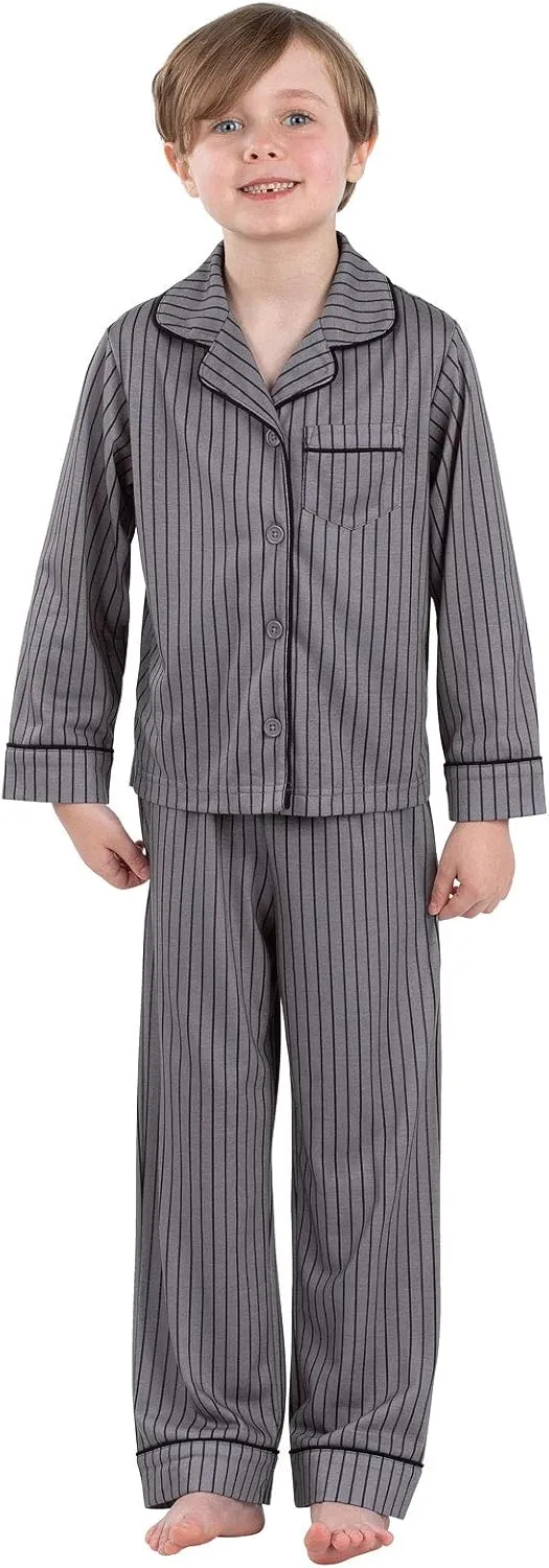 PajamaGram Pajamas for Kids - Kids Long Sleeve Button Down Pajamas with Pants