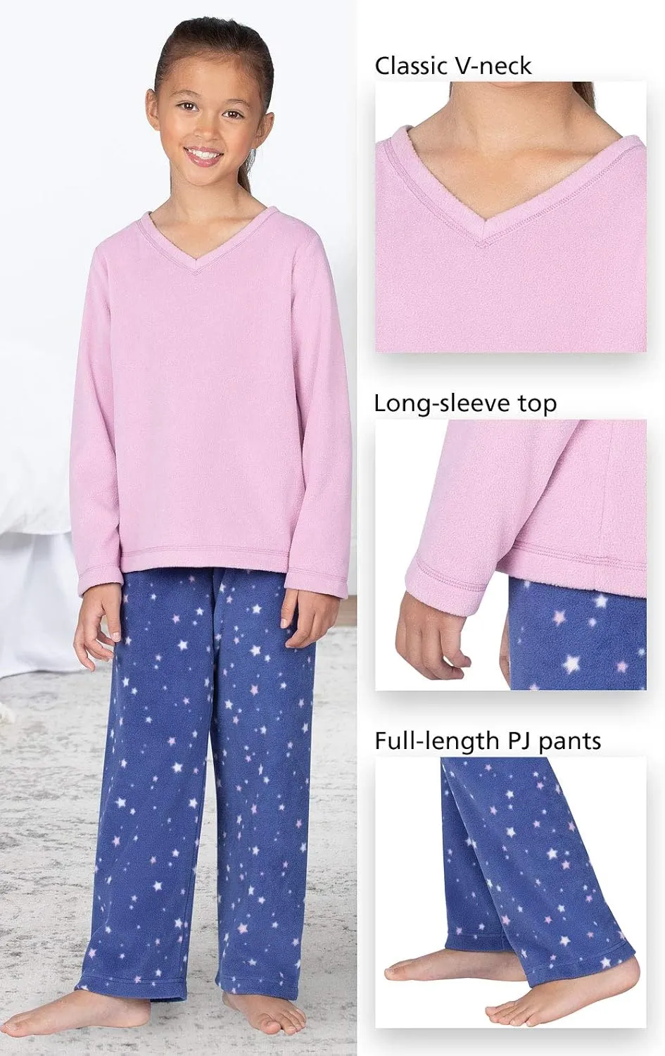 PajamaGram Snuggle Fleece Pajamas For Girls - Fleece Pajamas For Kids