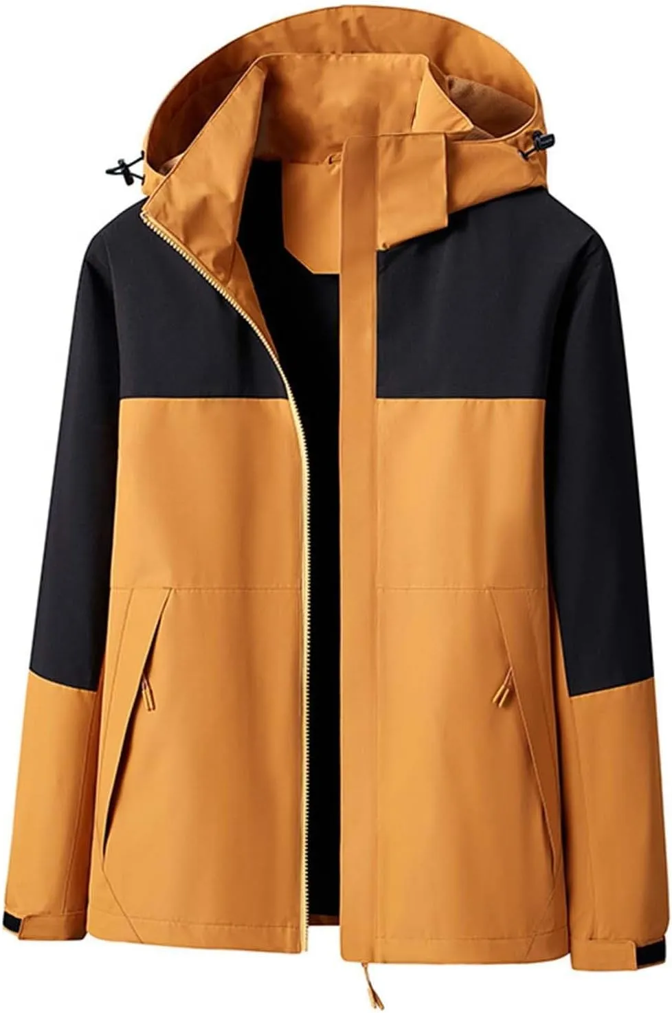 Patchwork Windbreakers for Men Big and Tall Rain Jackets with Zipper Pockets Sports Mountain Jackets Windproof Coat
