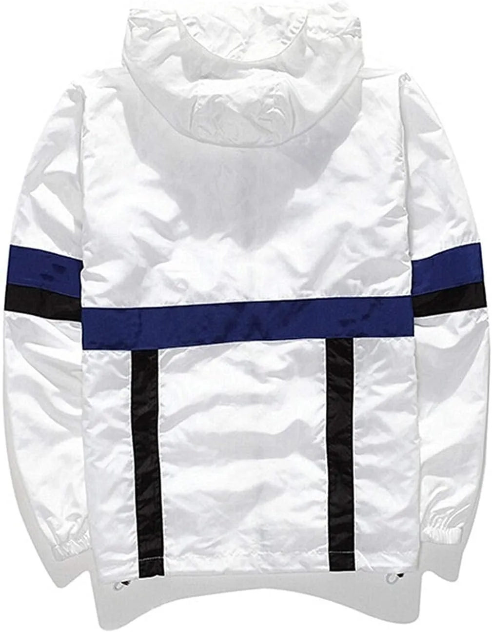 perdontoo Mens Casual Windbreakers Lightweight Drawstring Hooded Jackets