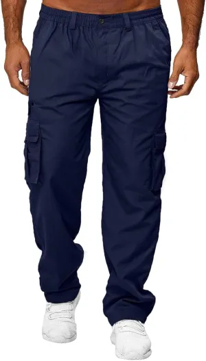 Plus Size Cargo Pants for Men Leisure Loose Sports Running Solid Color Lace Up Cargo Pants Sweater Pants Men Gifts