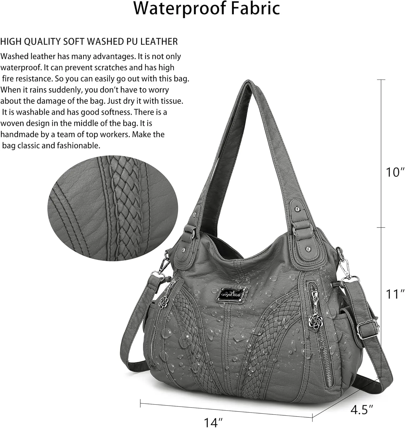 Purses and Handbags Women Fashion Tote Bag Shoulder Bags Top Handle Satchel Purses Washed Synthetic Leather Handbag