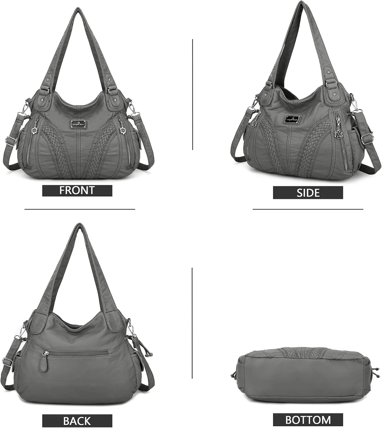 Purses and Handbags Women Fashion Tote Bag Shoulder Bags Top Handle Satchel Purses Washed Synthetic Leather Handbag