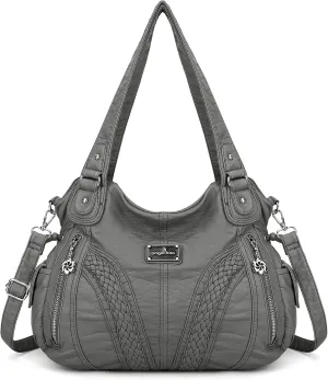 Purses and Handbags Women Fashion Tote Bag Shoulder Bags Top Handle Satchel Purses Washed Synthetic Leather Handbag