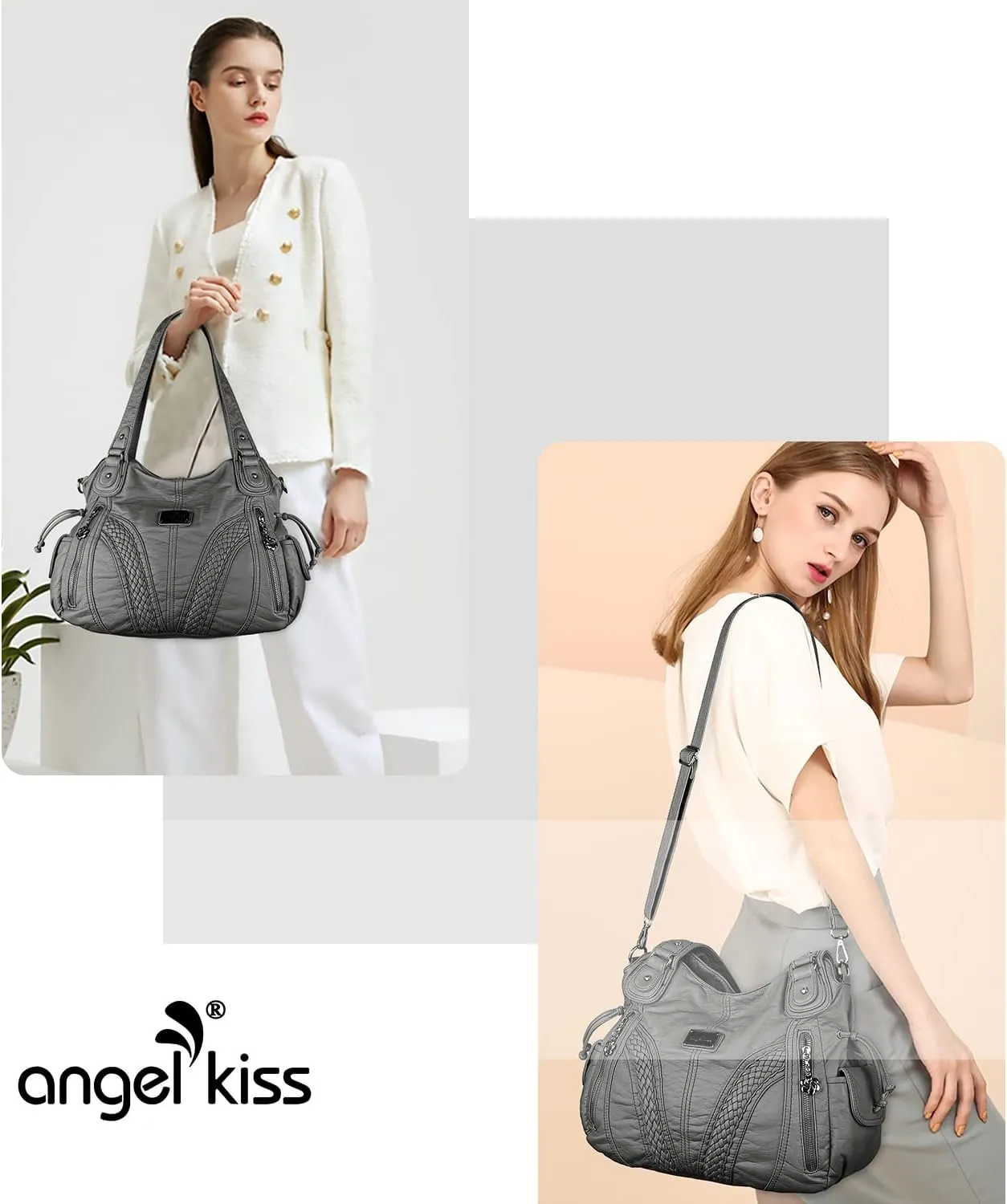 Purses and Handbags Women Fashion Tote Bag Shoulder Bags Top Handle Satchel Purses Washed Synthetic Leather Handbag