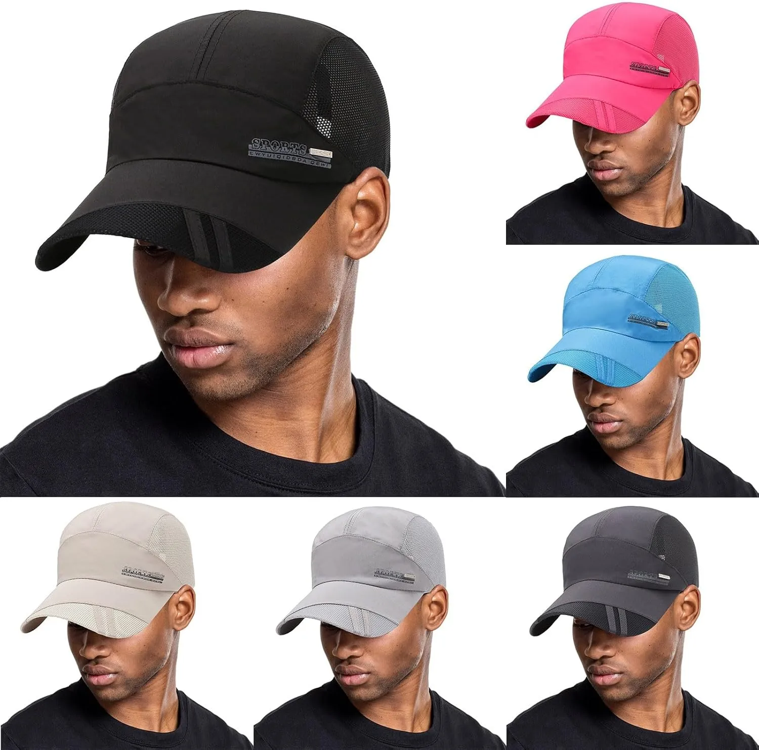 Quick Dry Baseball Running Cap for Men Outdoor Airy Mesh Adjustable Golf Caps Lightweight Sun Protection Sports Hats